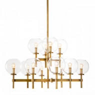 Eichholtz Jade L Kroonluchter Antiek messing afwerking | Helder glas