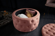 Elegante salontafel / Poef MODERN BAROK 75 cm oudroze fluwelen kruk met opbergruimte