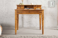 Elegante secretaresse 90 cm Sheesham massief houten bureau