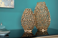 Filigraan vazen set van 2 ABSTRACT BLAD 40cm goud handgemaakt