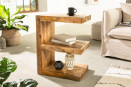 Handgemaakte bijzettafel 60cm mangohout massief hout variabel verstelbaar
