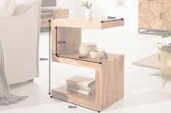 Handgemaakte bijzettafel S 60 cm Sheesham massief hout variabel instelbaar