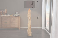 Handgemaakte vloerlamp 175 cm zwarte lamp van drijfhout met linnen kap