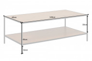Industriële salontafel SLIM 120cm wild eiken zwart met twee planken