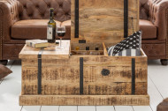 Massief mangohout salontafel met kist BODEGA 100 cm
