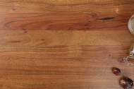 Massieve boomstam eettafel MAMMUT NATURE 180cm acacia 3,5cm tafelblad roestvrijstalen poten