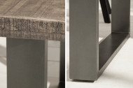Massieve eettafel 160cm mangohout grijs ijzer industrieel design