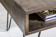 Massieve salontafel SCORPION 100 cm grijze mangohouten haarspeldpoten