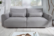Moderne 3-zits bank HAMPTONS 240cm lichtgrijs 3-zits bank inclusief kussens