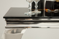 Moderne Sidetable console tafel MODERN BAROK 140 cm zwart roestvrij staal opaal glazen tafelblad