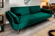 Retro slaapbank 220cm smaragdgroene fluweel stof