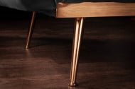 Retro slaapbank BELLEZZA 208 cm grijs fluweel stof 3-zits bank inclusief kussens