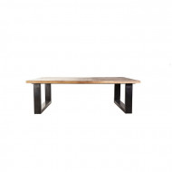 Salontafel Mango Hout met Zwarte ijzeren poten 120cm