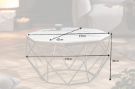 Salontafel Messing met Marmerblad Wit Diamond 69 cm