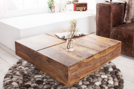 Solide design vierkant salontafel Sheesham hout 80 cm