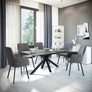 Uitschuifbare EETTAFEL Keramische look/antraciet 140>180