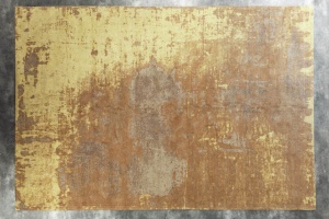 Vintage katoenen vloerkleed 350x240cm roestbruin verwassen gebruikte look - Img 4