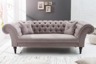 Chesterfield bank 3 zits 225cm zachte katoenen met twee kussens