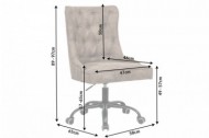 Design bureaustoel Chesterfield-ontwerp VICTOR lichtbruin met armleuning