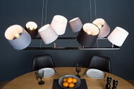 Design hanglamp LEVELS III 100cm zwart grijs met 8 lampenkappen
