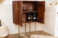 Design highboard GATSBY 125 cm bruin mat goud mangohout retro