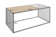 Design salontafel ARCHITECTURE 100cm zwart marmer gerookt glas metaal