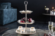 Design taartplateau ORIENT 44 cm zilver met drie verdiepingen