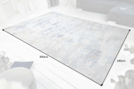Design vloerkleed 350x240m grijs blauw katoen