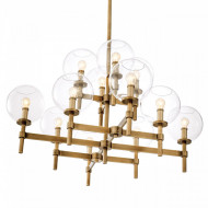 Eichholtz Jade L Kroonluchter Antiek messing afwerking | Helder glas