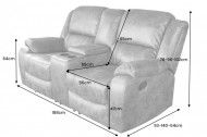 Exclusieve 2-zits bioscoopbank 190 cm zwarte lederlook met bekerhouder