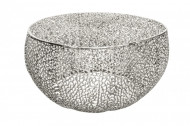 Filigraan design salontafel LEAF 80cm zilver handwerk