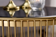 Filigraan design salontafel VARIATION 80cm goud zwart glas handwerk