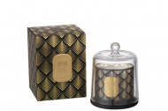 Geurkaars Bel Midnight Deluxe Sapphire Amber Tea Glas Zwart/Goud Medium-45h