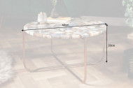 Handgemaakte salontafel NOBLE 62 cm blauw afneembaar agaat blad