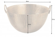 Handgemaakte sierschaal ROND 40 cm goudkleurig metaal gehamerd design