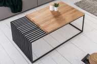 Industriële salontafel ARCHITECTURE 100cm geolied eiken zwart frame