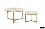 MARMEREN SALONTAFEL WIT 2-DELIG frame messing goud