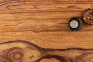 Massieve salontafel IRON CRAFT 60cm Sheesham-steenafwerking Industrieel ontwerp