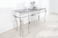 Moderne Sidetable console tafel MODERN BAROK 140 cm zwart roestvrij staal opaal glazen tafelblad