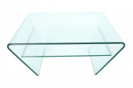 Moderne vierkant glazen transparant salontafel FANTOME 70 cm