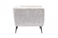 Retro fauteuil NOBLESSE 106cm champagne fluweel met sierstiksels
