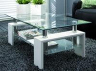 Salontafel Glas Hoogglans Wit Model Budget 100cm
