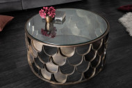 Salontafel messing in visschaal ABSTRACT 70cm