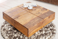 Solide design vierkant salontafel Sheesham hout 80 cm