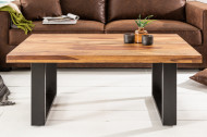 Solide salontafel IRON CRAFT 100 cm Sheesham steen industrieel design