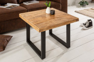 Solide salontafel IRON CRAFT 60 cm mangohout industrieel design