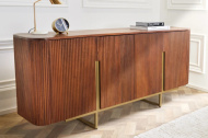 Design dressoir GATSBY 160cm bruin mat goud mangohout retro