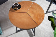 Design Ronde bijzettafel zoals Salontafel 45cm eiken zwart metalen frame