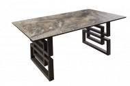 Design salontafel ATLANTIS 100cm taupe keramiek in marmer look