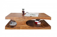 Edele salontafel CUBUS 118 cm sheesham palissander hout steen afwerking